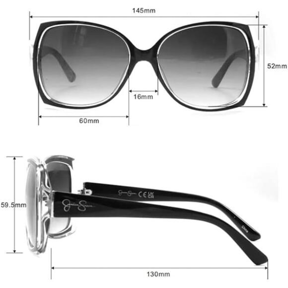 Jessica Simpson Women\'s Oversized Butterfly Sunglasses Uv400 Protection. 60 Mm